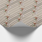 Glanzend papier, amandelbruine streep cadeaupapier (Hoek)