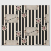 Glanzend papier beige streep Je bent gemist (Vlak)