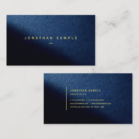 Glanzend papier Blauw Luxe Uw aangepaste tekst hie Visitekaartje (Voorkant / Achterkant)