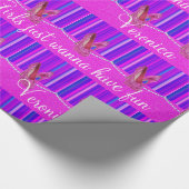 Glanzend papier met roze spoelen met flauwekul (Hoek)