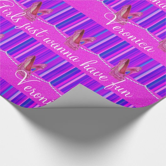 Glanzend papier met roze spoelen met flauwekul (Hoek)