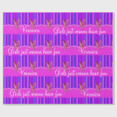 Glanzend papier met roze spoelen met flauwekul (Vlak)