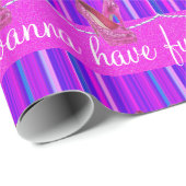 Glanzend papier met roze spoelen met flauwekul (Rol Hoek)