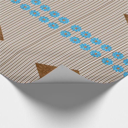 Glanzend papier met vulling Bruin Stripes Blauwe B (Hoek)