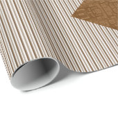 Glanzend papier met vulling Bruin Stripes Blauwe B (Rol Hoek)