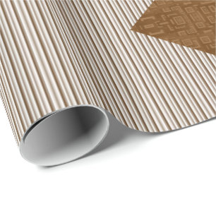 Glanzend papier met vulling Bruin Stripes Blauwe B