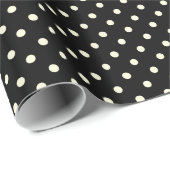Glanzend papier Stippen Circles Black Cream (Rol Hoek)