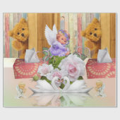 Glanzend papier, Teddy Bear Angel Cadeaupapier (Vlak)