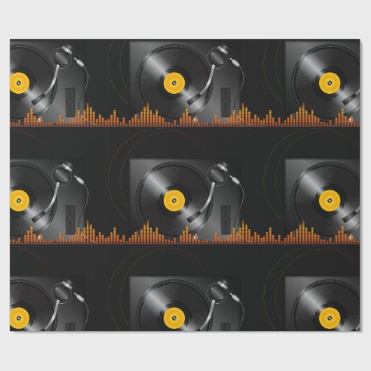 Glanzend Platenspeler-opvulpapier Cadeaupapier (Vlak)