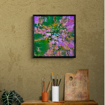 Glanzend poster met vloeibare kleuren