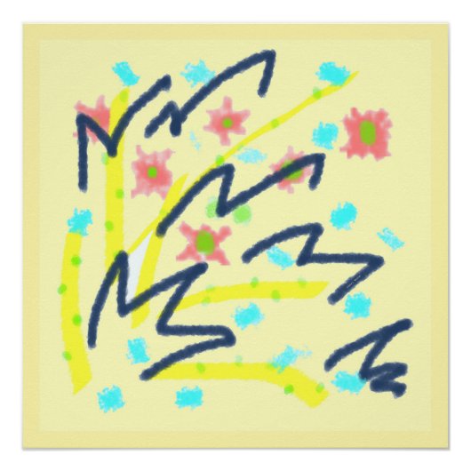 Glanzend Poster van Scribble Buds (Voorkant)