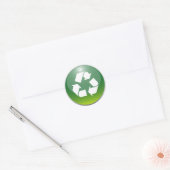 Glanzend recyclingbord ronde sticker (Envelop)