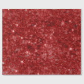 Glanzend Rode Kerst Glitter Cadeaupapier (Vlak)