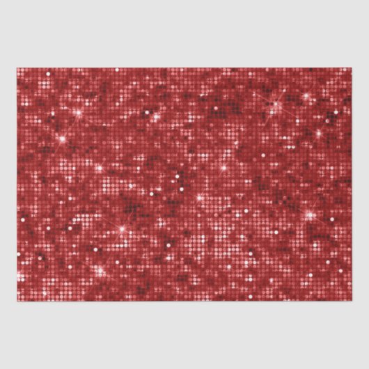 Glanzend Rode Kerst Glitter Tissuepapier (Voorkant)