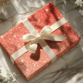 Glanzend Rode Ombre Glitter Cadeaupapier
