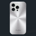 Glanzend Roestvrij staal Metalli Look- Monogram iPhone 15 Pro Case<br><div class="desc">Glimmende metallic roestvrij staal look,  metalen textuur. Aangepast en optioneel monogram. Design is beschikbaar op andere producten en kan worden aangevraagd op elk product dat we aanbieden bij Zazzle.</div>