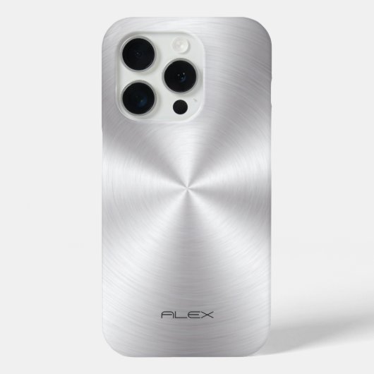 Glanzend Roestvrij staal Metalli Look- Monogram Case-Mate iPhone Case (Achterkant)