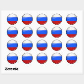 Glanzend Rond Rusland Vlag Ronde Sticker (Vel)
