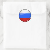 Glanzend Rond Rusland Vlag Ronde Sticker (Tas)