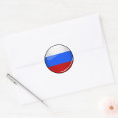 Glanzend Rond Rusland Vlag Ronde Sticker (Envelop)