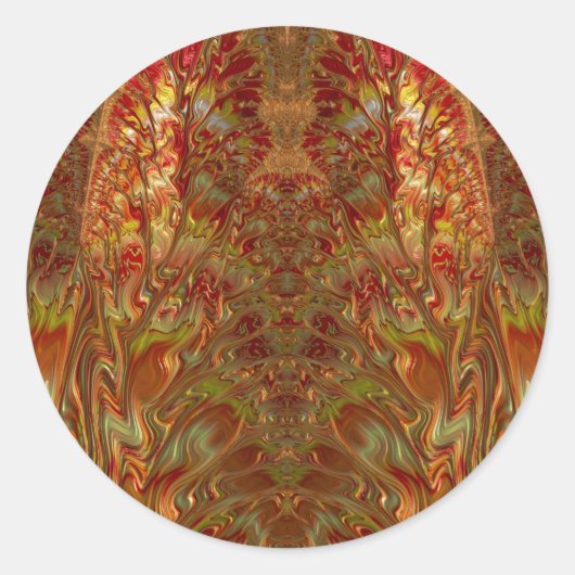 Glanzend rood en geel ~ Classic Round Sticker (Voorkant)