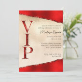 Glanzend rood en goud Glamoureus VIP Party Kaart (Staand voorkant)