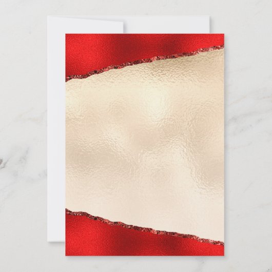 Glanzend rood en goud Glamoureus VIP Party Kaart (Achterkant)