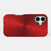 Glanzend rood metallic design iPhone 16 hoesje (Achterkant horizontaal)