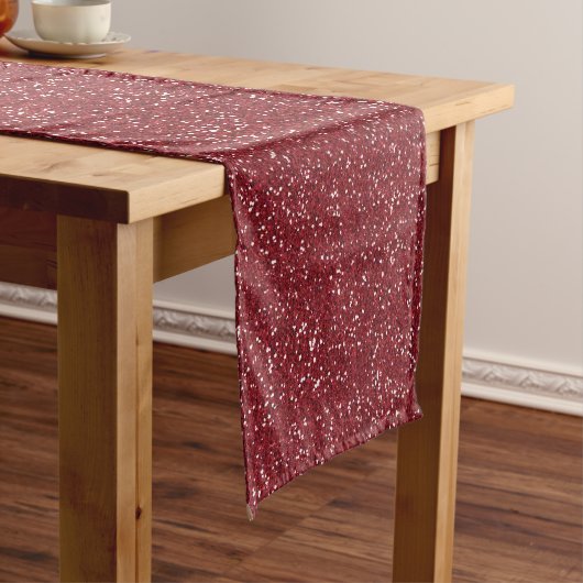 Glanzend Rood & Zilver Glitter Korte Tafelloper (Voorbeeld)
