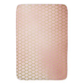 Glanzend Roos Blush Gold Glitter Mermaid Scales Badmat (Voorkant Verticaal)