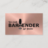 Glanzend Roos Gold Event Bartender Visitekaartje (Voorkant)