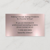 Glanzend Roos Gold Event Bartender Visitekaartje (Achterkant)