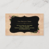Glanzend Roos Gouden Glitter Wilde Bloemen Monogra Visitekaartje (Achterkant)