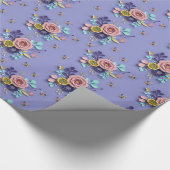 Glanzend Roos van Paarse Florence Cadeaupapier (Hoek)