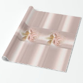 Glanzend Roos voor onmiddellijke verpakking Cadeaupapier (Uitgerold)