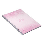 Glanzend Roze Glitterstof Spiraal Foto Notitieboek (Rechterzijde)