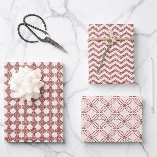 Glanzend Roze Goud Inpakpapier Vel (Voorkant)