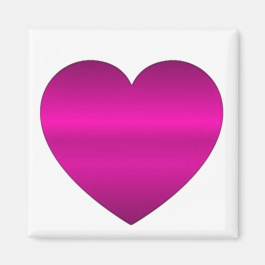 Glanzend Roze Hart Magneet (Voorkant)