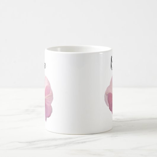 Glanzend Roze Hollyhock Flower Personalized Mug Koffiemok (Center)