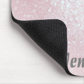 Glanzend roze, MEESTAL Glitter PERSONALIZED JOUW N Muismat (Hoek)