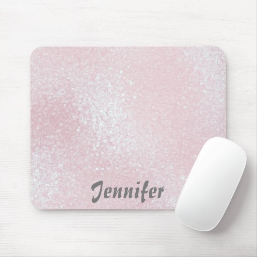 Glanzend roze, MEESTAL Glitter PERSONALIZED JOUW N Muismat (Met muis)