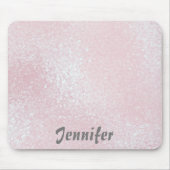Glanzend roze, MEESTAL Glitter PERSONALIZED JOUW N Muismat (Voorkant)