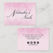 Glanzend Roze Poederstof Visitekaartje (Voorkant / Achterkant)