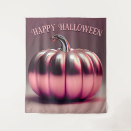 Glanzend roze pompoen foto achtergrond wandkleed