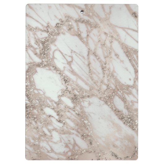Glanzend Roze Roze Glam Marmer Modern Gepersonalis Klembord (Achterkant)