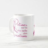 Glanzend roze schaatsen koffiemok (Voorkant links)