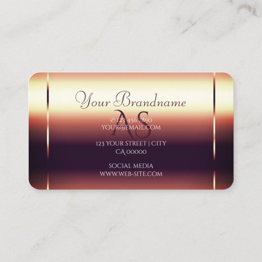 Glanzend Rozen gouden optiek Sparkle Diamonds Init Visitekaartje (Achterkant)