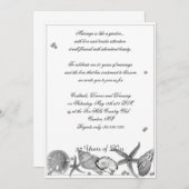 Glanzend strand in zilveren jubileum uitnodiging (Voorkant / Achterkant)