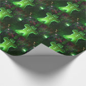 Glanzend tandbrood voor heren en lichtbomen cadeaupapier (Hoek)