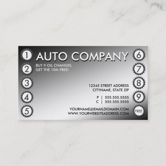 glanzend tandwieltje klantenkaartje (Voorkant)